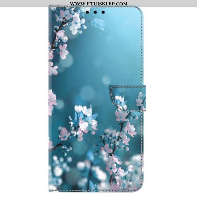 Etui Folio do iPhone 15 Pro Kwiaty Śliwy